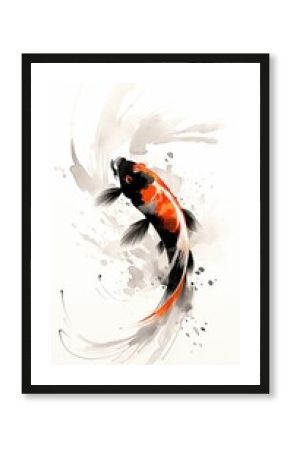 Fish koi animal splattered.