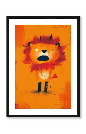 Lion art painting animal.