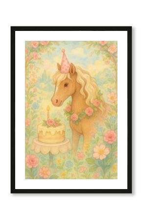 Whimsical horse birthday celebration