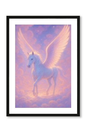 Majestic Pegasus in dreamy clouds