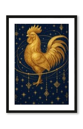 Golden rooster celestial ornate elegance