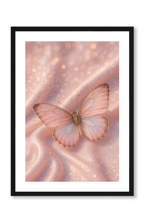 Delicate butterfly on shimmering fabric