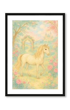 Whimsical fairytale horse scene