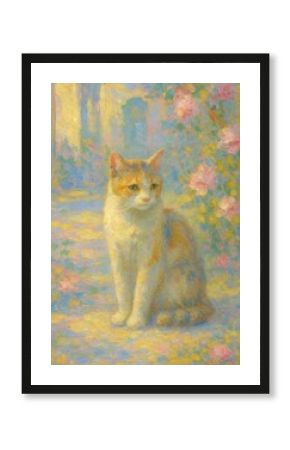 Dreamy pastel cat portrait