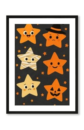 Cute Halloween star characters wallpaper.