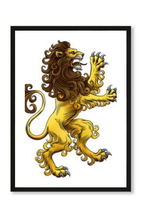 Heraldic Coat of Arms Crest Rearing Heraldry Lion