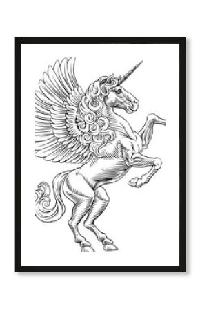 Heraldic Coat of Arms Crest Unicorn Pegasus