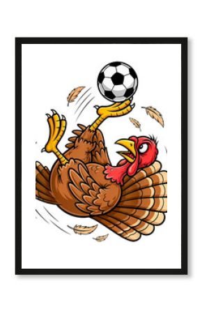 Funny Turkey Bicycle Kick Soccer Thanksgiving