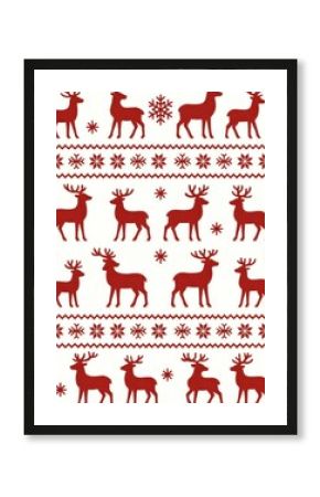 Festive reindeer pattern wallpaper
