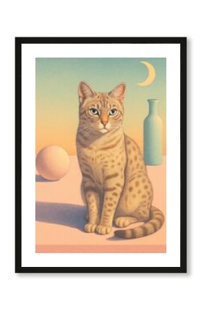 Surreal cat art wallpaper