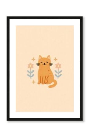 Cute cat floral mobile wallpaper