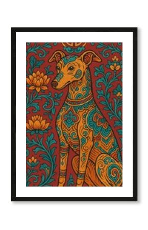 Intricate dog floral mobile wallpaper