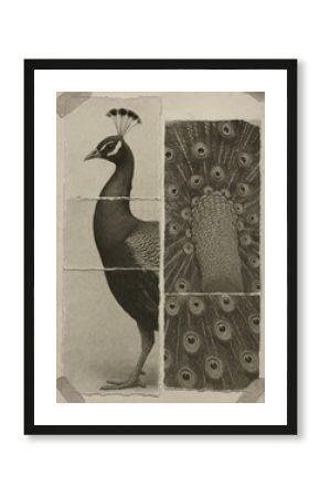 Vintage peacock art mobile wallpaper.