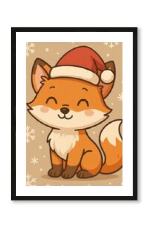 Cute festive fox wallpaper for mobile