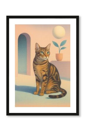 Surreal cat art wallpaper