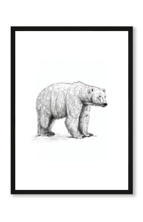A winter polar bear drawing illustrated wildlife.