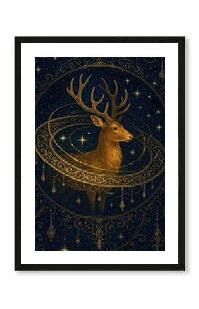 Mystical deer in cosmic elegance.