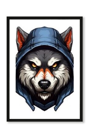 Rough and Cool: Cartoon Wolf DJ in a Cap. Perfect Mascot for your Project! [2:3 aspect ratio