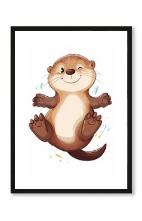 Winking Cartoon Otter