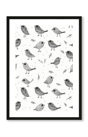 Bird backgrounds pattern drawing.