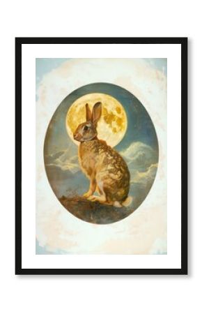 Rabbit moonlight surreal fantasy art