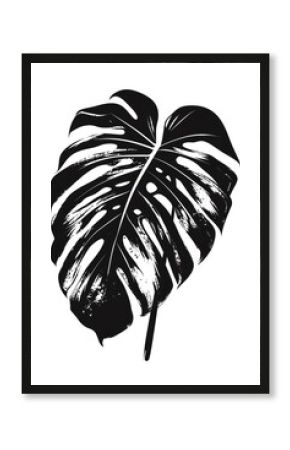 Monstera leaf shape art illustrated clothing.