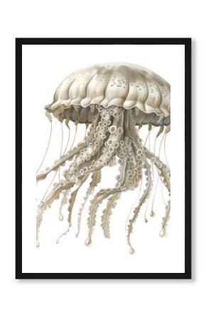 PNG Pearl jellyfish illustration ocean invertebrate.