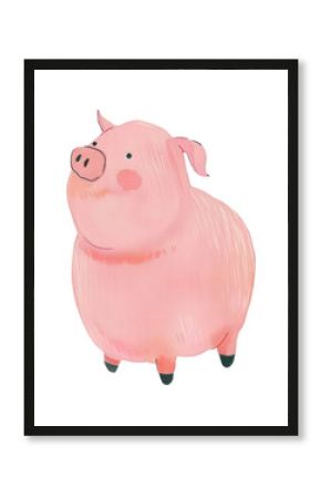 PNG Cute Mini pig illustration animal farm cartoon.