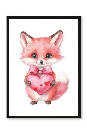 PNG Fox illustration watercolor animal.