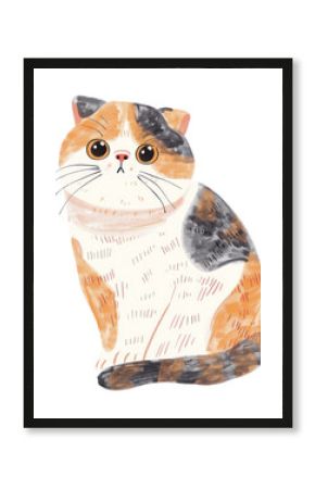 PNG Calico Scottish Fold cat illustration animal calico.