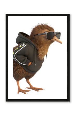 The adorable Kiwi bird cartoon character features vibrant colors and a delightful, playful personality. 
