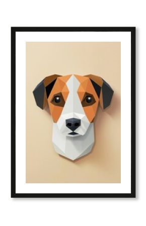 Geometric dog face illustration