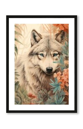 Wallpaper wolf painting animal mammal.