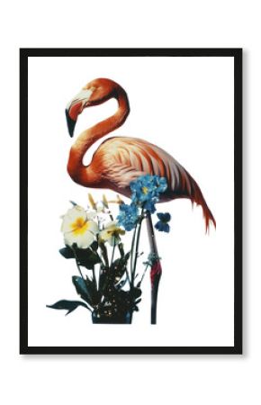PNG Photography glitter Flamingo and flowers flamingo bird arrangement.