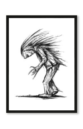 Alien creature, sketch - digital painting