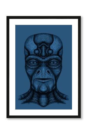 Alien creature, sketch, character idea for horror or game - digital painting. Painted on a tablet.