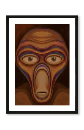 Alien creature, sketch - digital painting. The picture is painted by hand on a tablet.