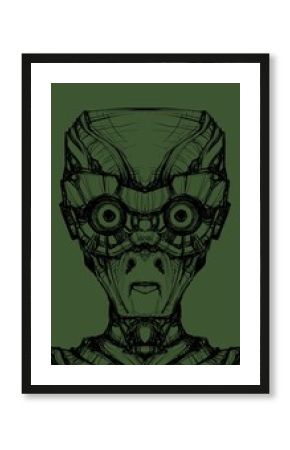 Alien creature, sketch, character idea for horror or game - digital painting.