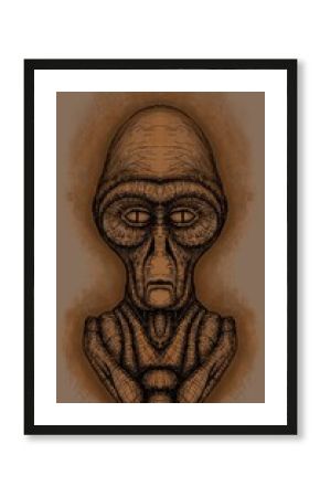 Alien creature, sketch, character idea for horror or game - digital painting.