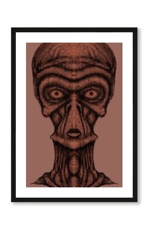 Alien creature, sketch, character idea for horror or game - digital painting.