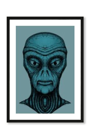 Alien creature, sketch, character idea for horror or game - digital painting.