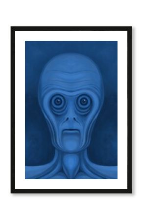 Alien creature, sketch - digital painting. The picture is painted by hand on a tablet.
