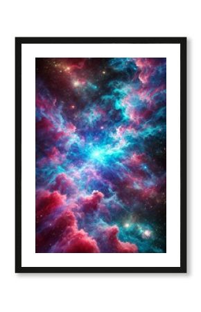 Neon Cosmic Nebula: A Vibrant Galactic Dreamscape