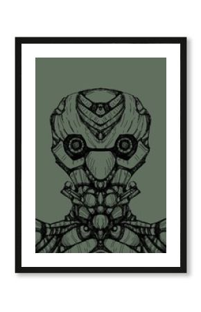 Alien creature, sketch, character idea for horror or game - digital painting.
