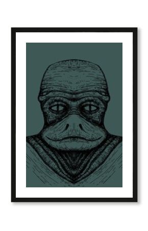 Alien creature, sketch, character idea for horror or game - digital painting.