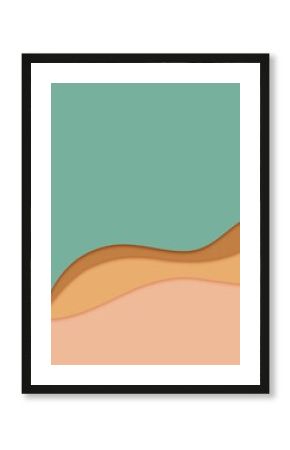 Abstract green beige Sandy cozy layered background papercut