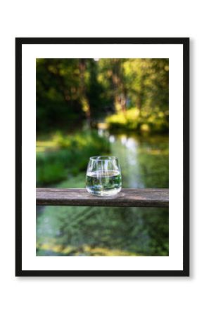 glass of clean water outdoor
