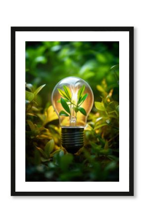 Eco friendly lightbulb, concept of renewable energy and sustainable living