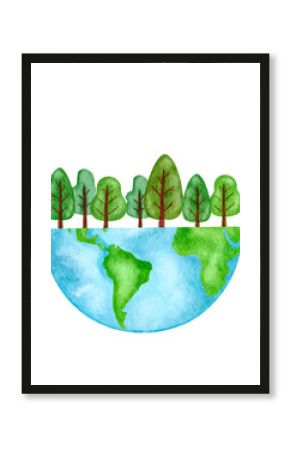 World environment day, Watercolor earth