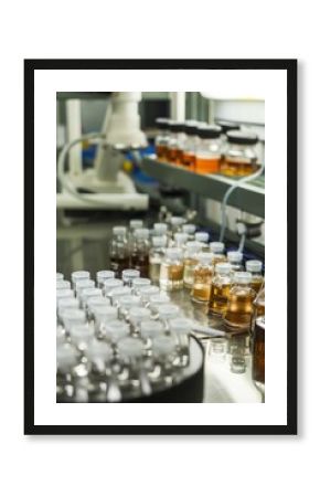 An environmental laboratory with samples of soil, water, and air being analyzed for pollutants and contaminants, Generative AI